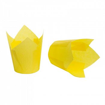 Форма-тюльпан для выпечки Ярко Желтая 80*50 мм, 1 шт