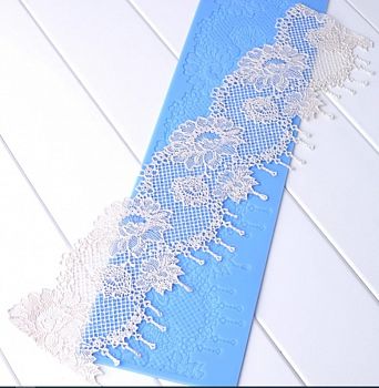 Коврик силиконовый для айсинга Кружево, 38,6×11 см, цвет микс