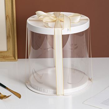 Коробка для торта прозрачная Тубус (Цилиндр) d-30 см, h-35 см, Китай