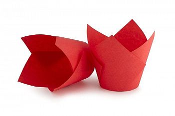 Форма-тюльпан для выпечки красная 80 х 50 мм, 1 шт