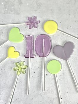 Набор леденцов для торта "Цифра 10" (лиловый)