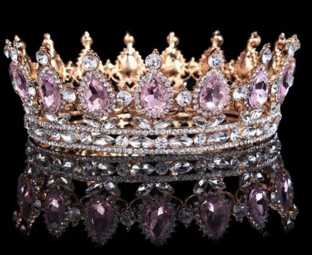 Корона "Виктория", золото с розовым камнем